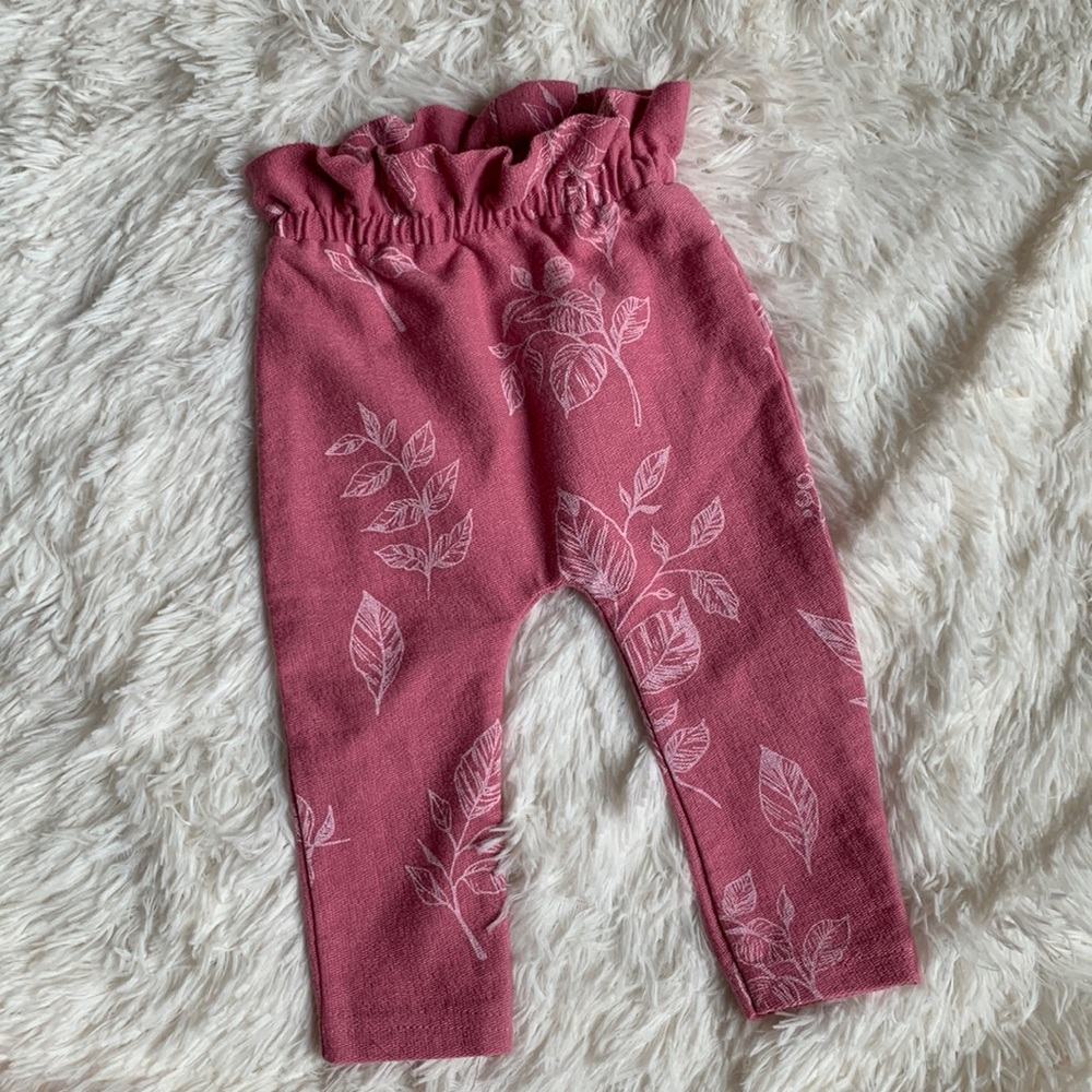 Always Loved Baby Girl Pink Botanical Print Pants